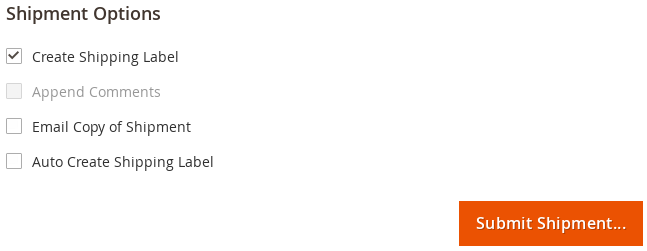 Mondial Relay shipping label checkbox